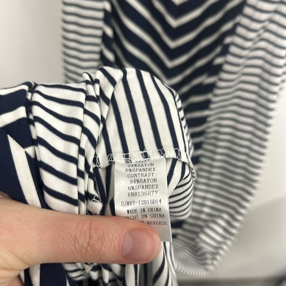 New Leshop stripe navy maxi Sun dress L - Picture 6 of 7